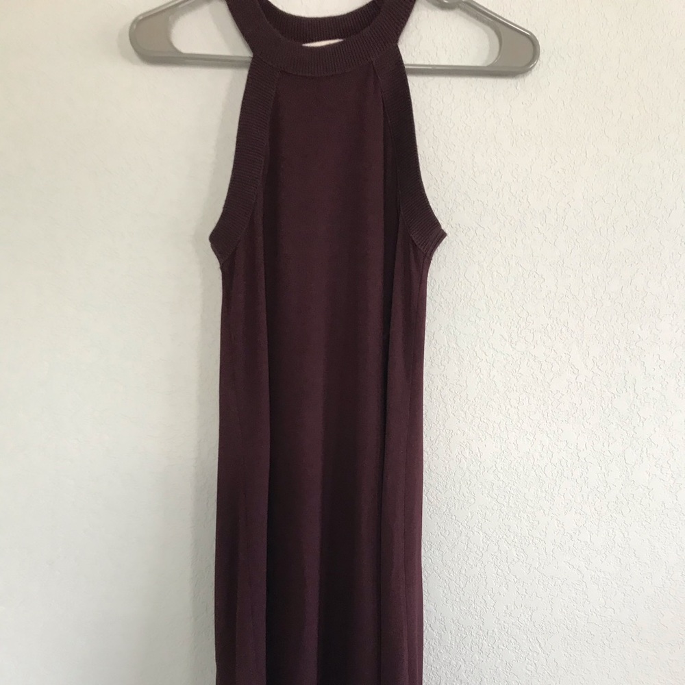 Maroon Halter Swing Dress